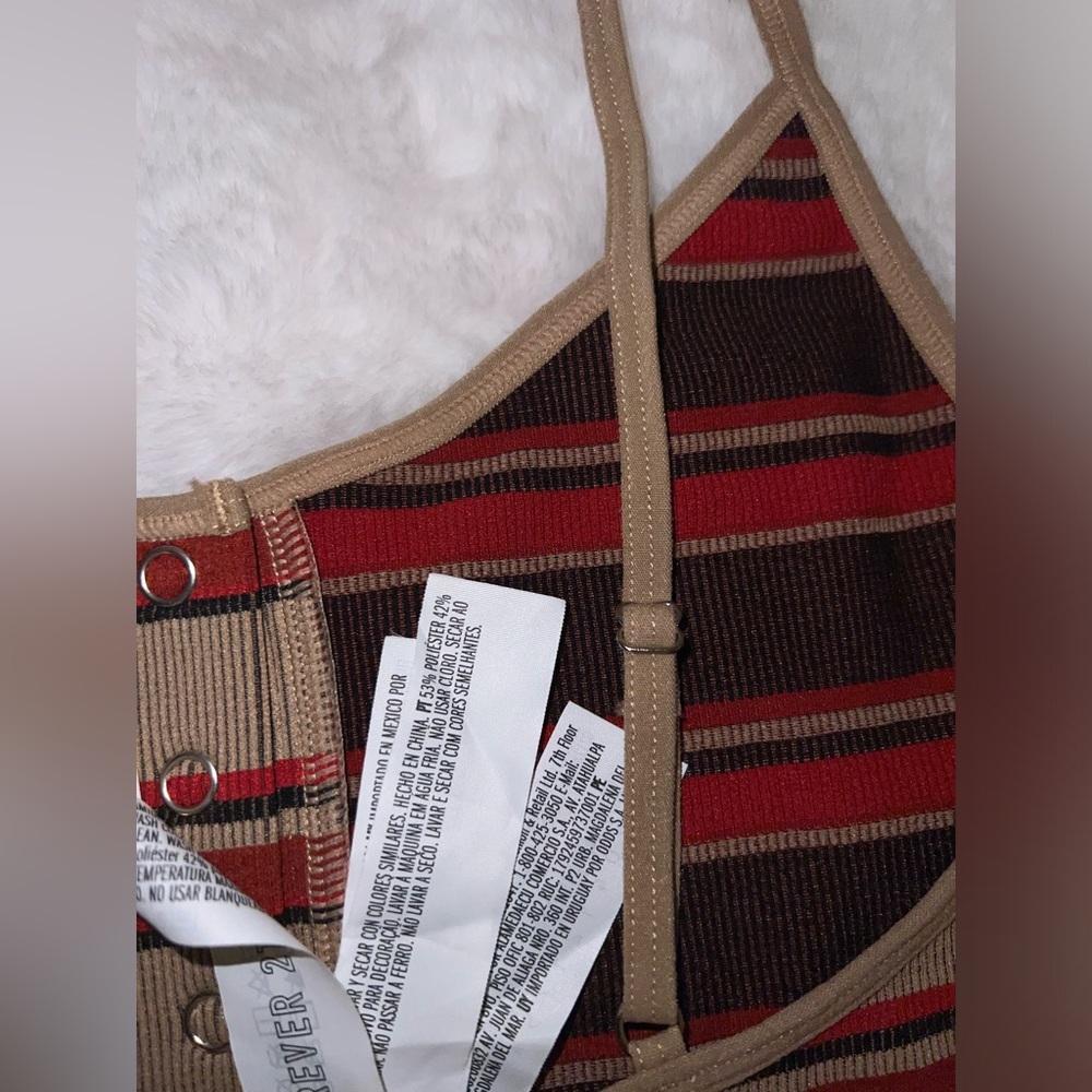 4/$10 Bundle Sale: NWT Forever 21 Seamless Thong Spaghetti Strap Bodysuit - Picture 7 of 8